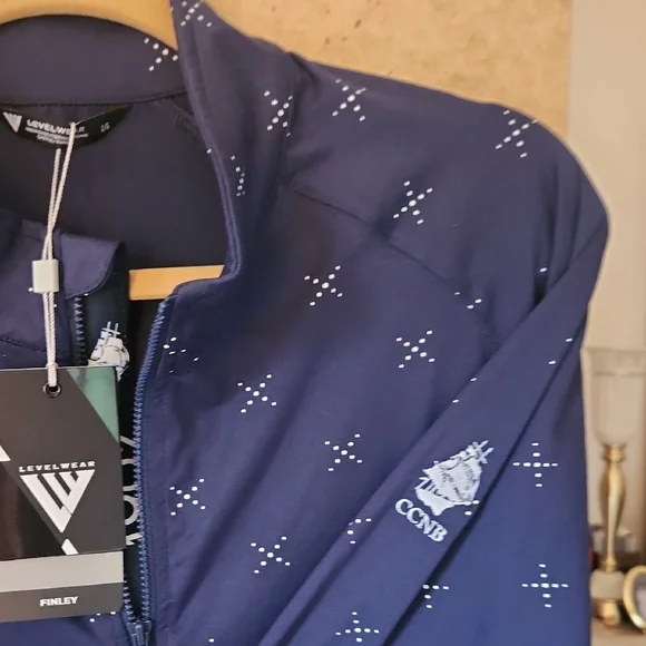 NWT- MEN'S -Elegant Navy Long Sleeve Shirt with Pattern - Picture 5 of 6